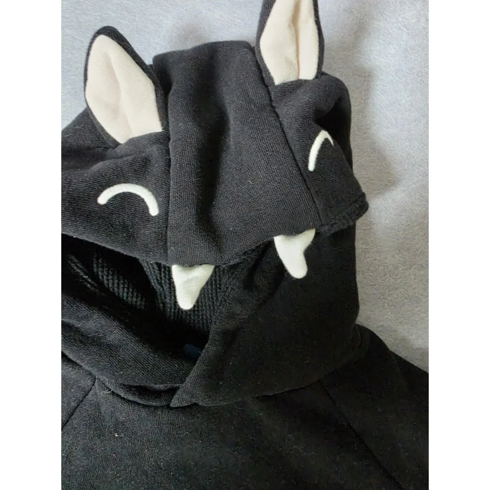 Bat Hooded Snap Romper 0-3 M Halloween Costume Old Navy Hooded Black Wings Fangs